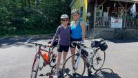 Columbia Bassett students pose during a bike trip in Cooperstown, New York.